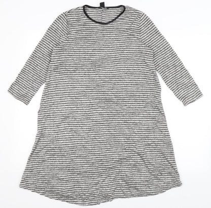 Atmosphere Womens Grey Striped  T-Shirt Dress  Size 8