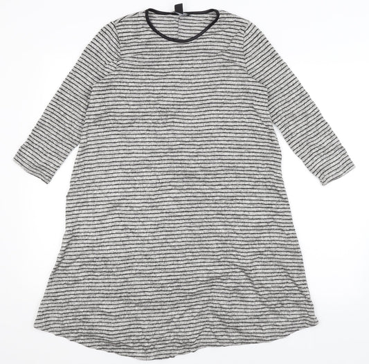 Atmosphere Womens Grey Striped  T-Shirt Dress  Size 8