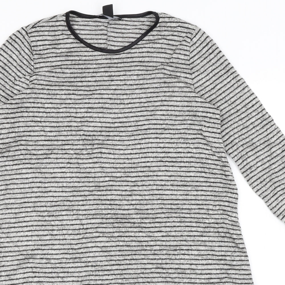 Atmosphere Womens Grey Striped  T-Shirt Dress  Size 8