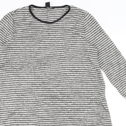 Atmosphere Womens Grey Striped  T-Shirt Dress  Size 8