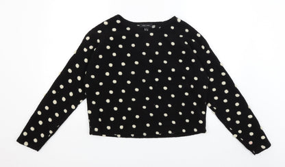 New Look Womens Black Polka Dot  Pullover Jumper Size S