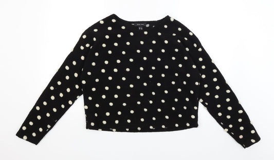New Look Womens Black Polka Dot  Pullover Jumper Size S