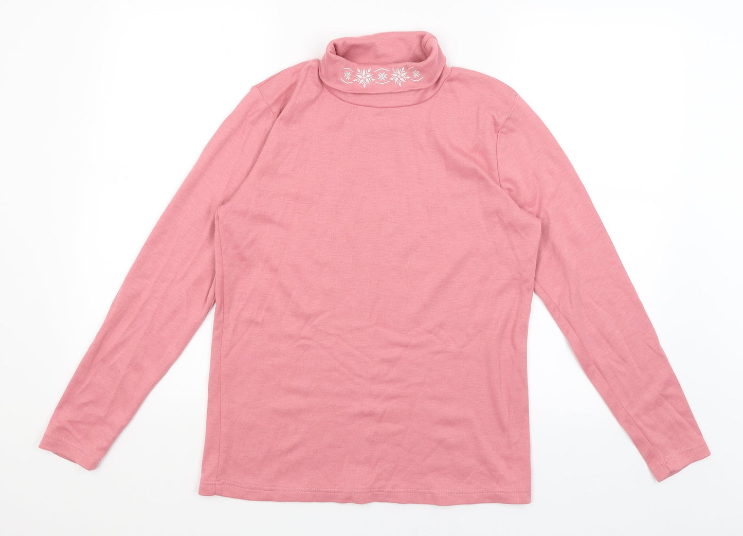Womens UK Size 14 Afibel Pink Basic T-Shirt