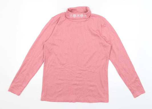 Womens UK Size 14 Afibel Pink Basic T-Shirt