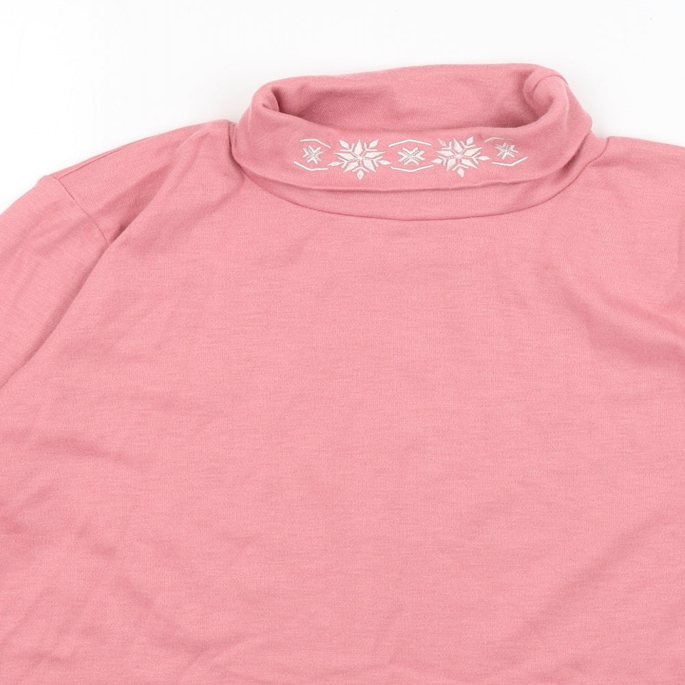 Womens UK Size 14 Afibel Pink Basic T-Shirt