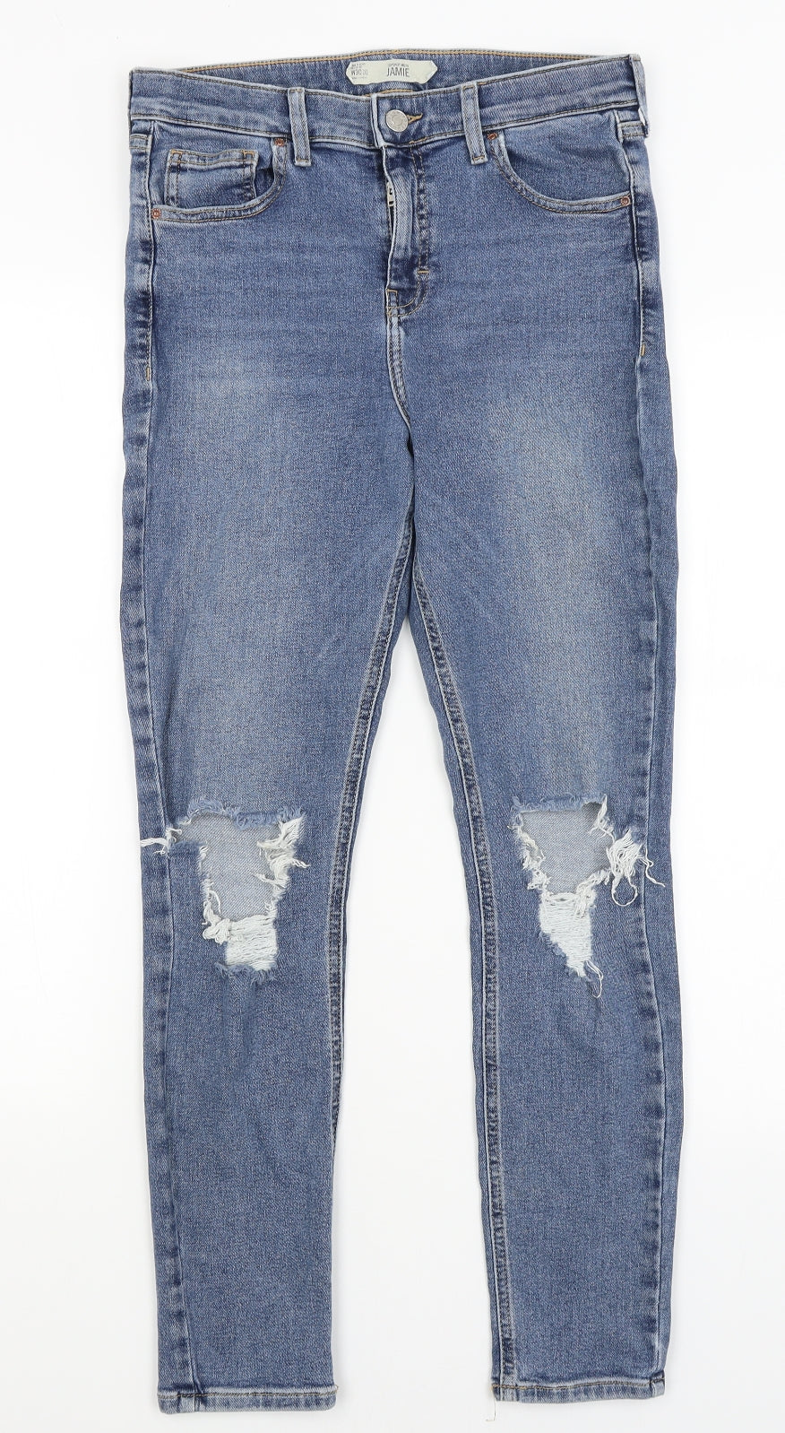 Topshop Womens Blue   Tapered Jeans Size 30 in L27 in