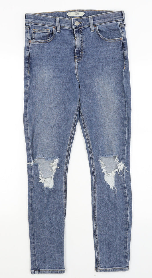 Topshop Womens Blue   Tapered Jeans Size 30 in L27 in