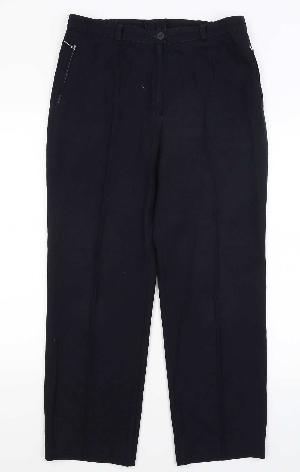 Womens UK Size 14 Preworn Regular Fit Dress Pants Blue Trousers