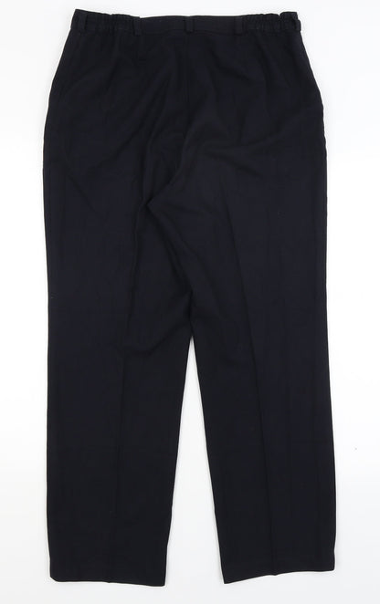 Womens UK Size 14 Preworn Regular Fit Dress Pants Blue Trousers