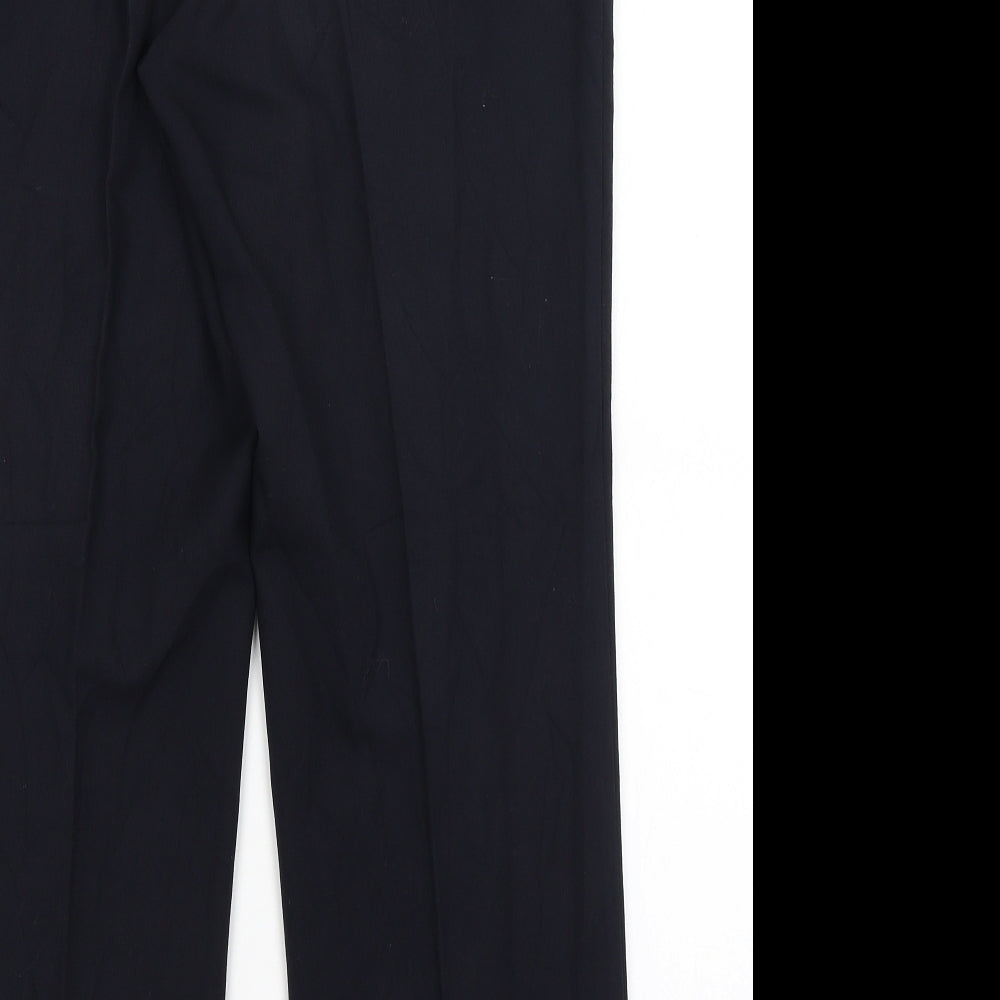 Womens UK Size 14 Preworn Regular Fit Dress Pants Blue Trousers