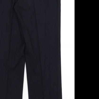 Womens UK Size 14 Preworn Regular Fit Dress Pants Blue Trousers