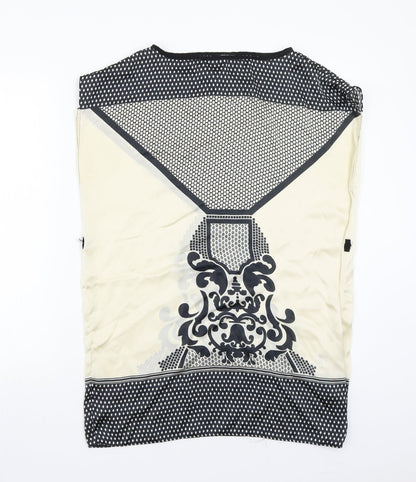 Warehouse Womens Beige Geometric  Basic Blouse Size S