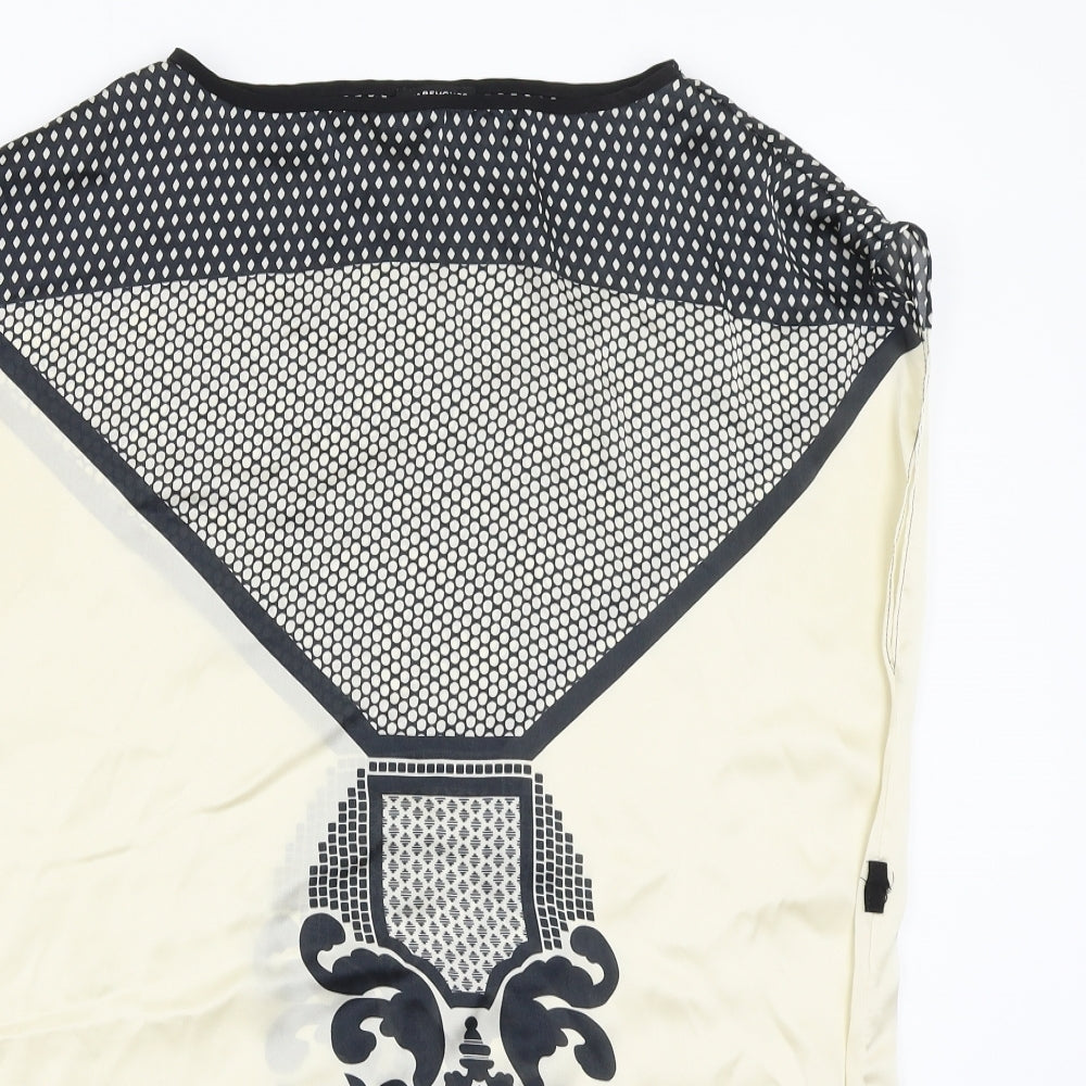 Warehouse Womens Beige Geometric  Basic Blouse Size S