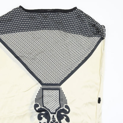 Warehouse Womens Beige Geometric  Basic Blouse Size S