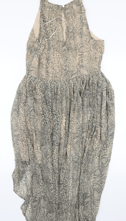 Oasis Womens Beige Animal Print  A-Line  Size 12