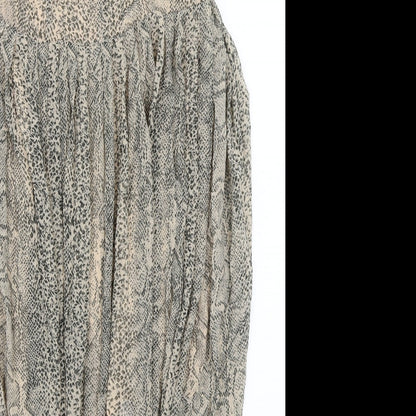 Oasis Womens Beige Animal Print  A-Line  Size 12