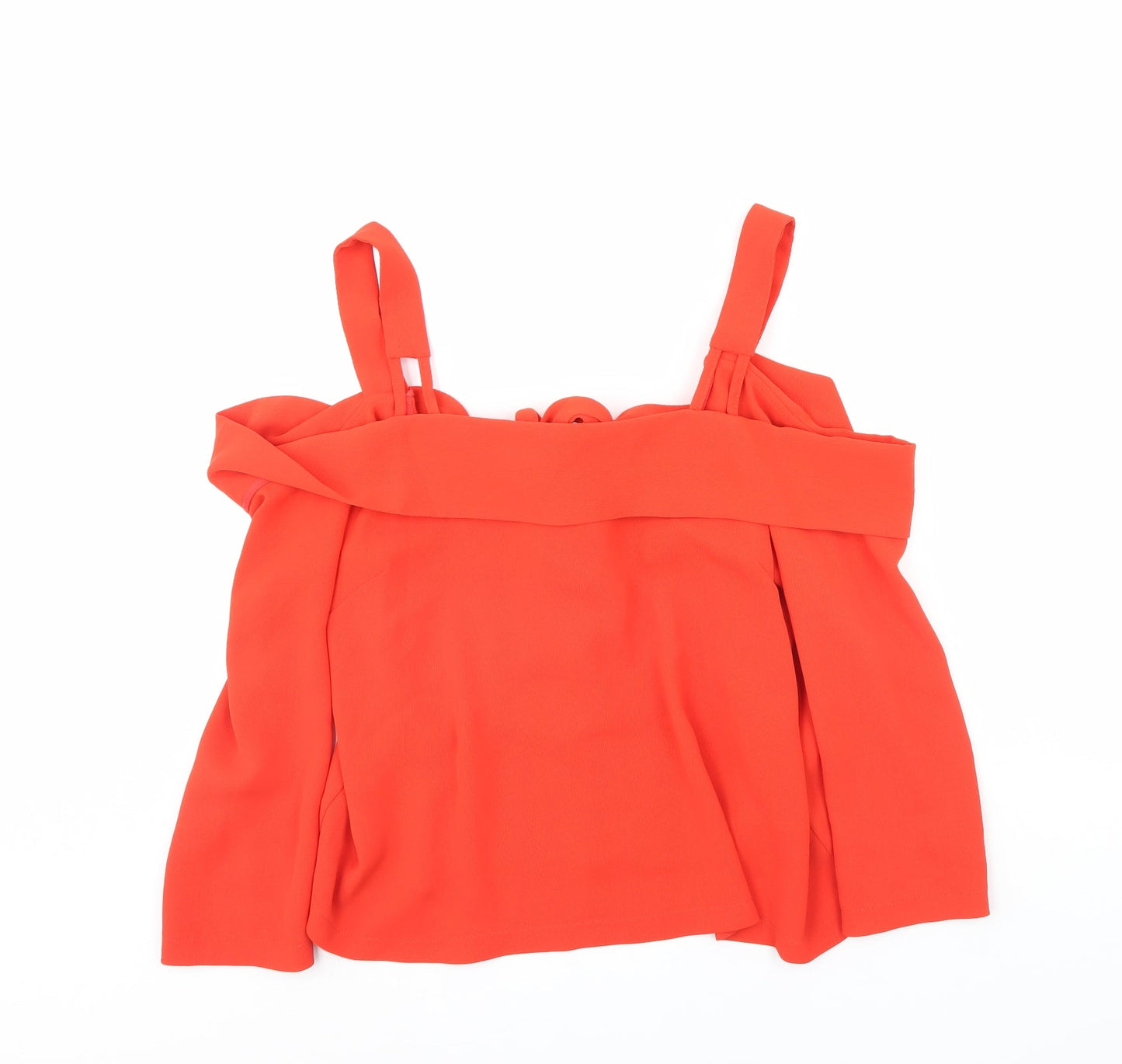 Womens UK Size 12 Topshop Orange Basic Blouse