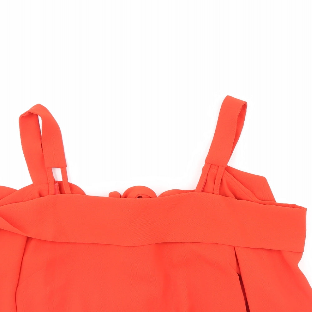 Womens UK Size 12 Topshop Orange Basic Blouse