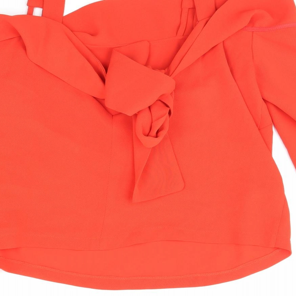 Womens UK Size 12 Topshop Orange Basic Blouse