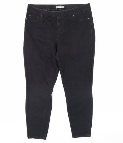 Denim & Co. Womens Black  Denim Skinny Jeans Size 16 L28 in