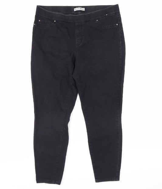 Denim & Co. Womens Black  Denim Skinny Jeans Size 16 L28 in