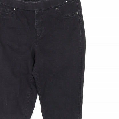 Denim & Co. Womens Black  Denim Skinny Jeans Size 16 L28 in