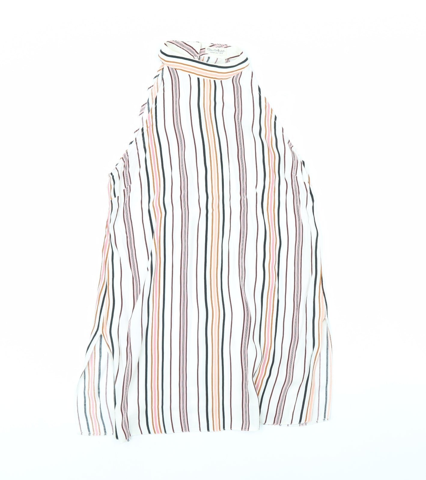 Miss Selfridge Womens White Striped  Basic Tank Size 10