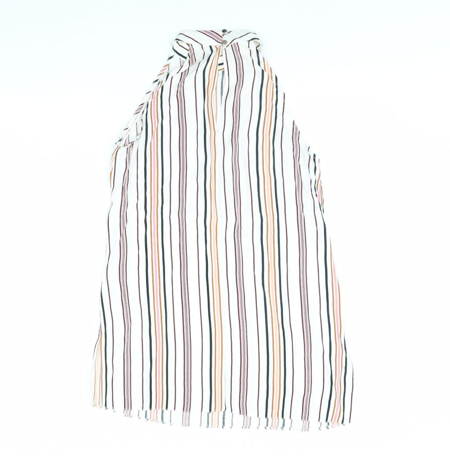 Miss Selfridge Womens White Striped  Basic Tank Size 10