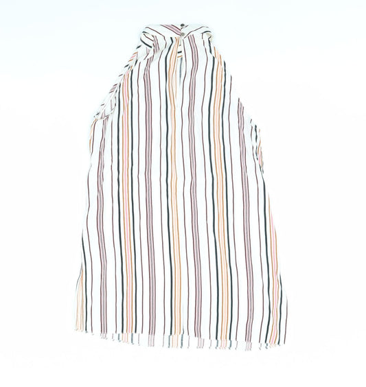 Miss Selfridge Womens White Striped  Basic Tank Size 10