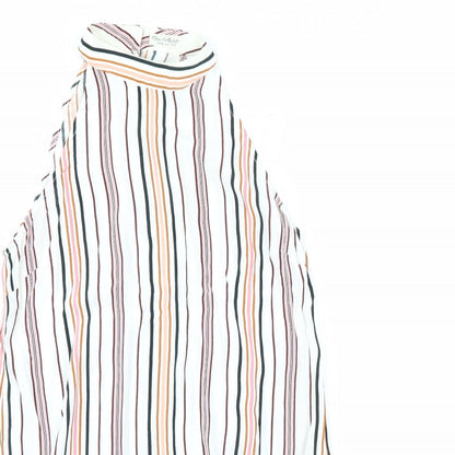 Miss Selfridge Womens White Striped  Basic Tank Size 10