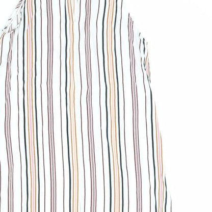 Miss Selfridge Womens White Striped  Basic Tank Size 10