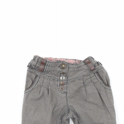 NEXT Boys Brown Plaid  Capri Trousers Size 12 Months