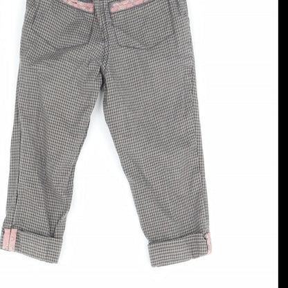 NEXT Boys Brown Plaid  Capri Trousers Size 12 Months