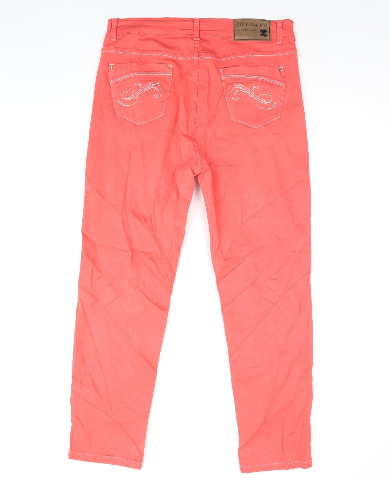 Stressmoda Womens Pink  Denim Skinny Jeans Size L L30 in