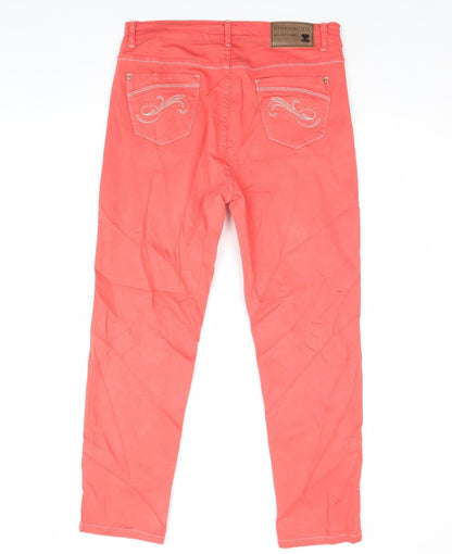 Stressmoda Womens Pink  Denim Skinny Jeans Size L L30 in