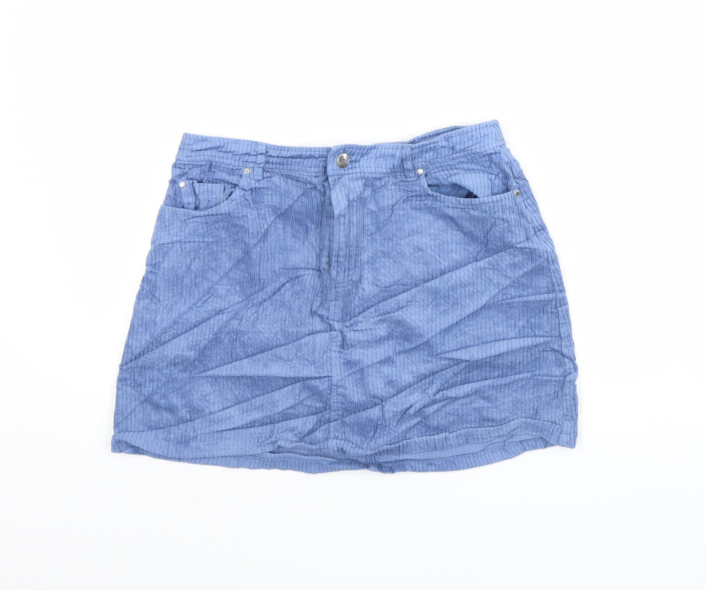 mng Womens Blue  Corduroy Mini Skirt Size M