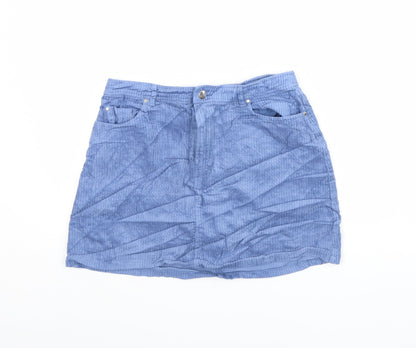 mng Womens Blue  Corduroy Mini Skirt Size M
