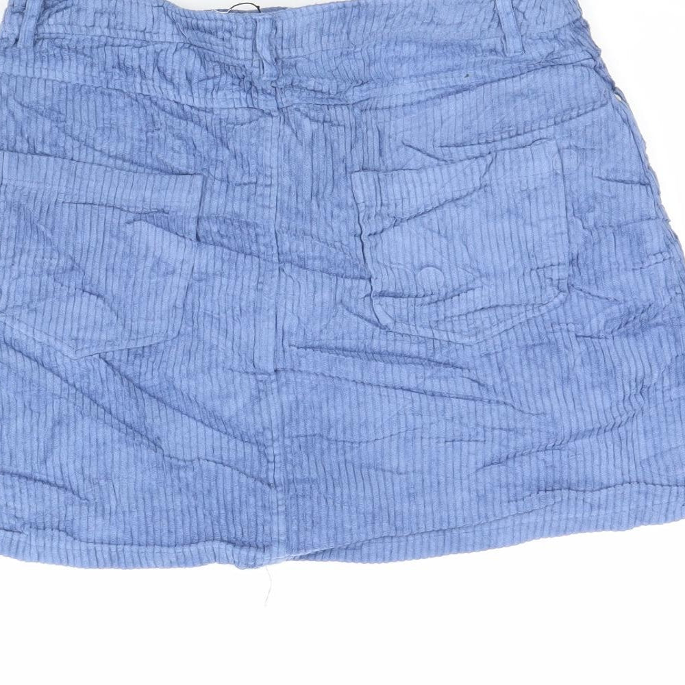 mng Womens Blue  Corduroy Mini Skirt Size M