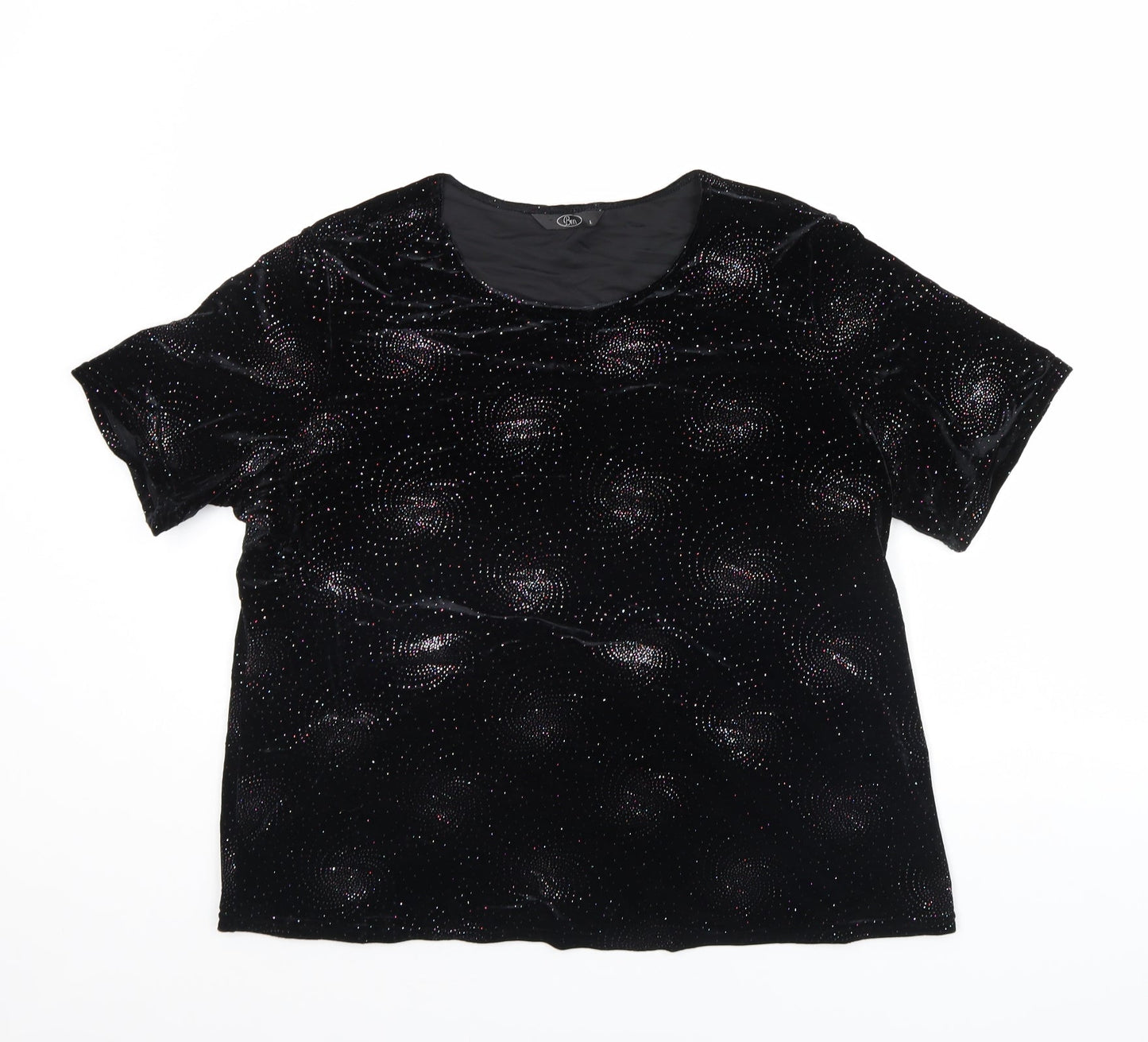 Womens UK Size L BM Black Basic T-Shirt