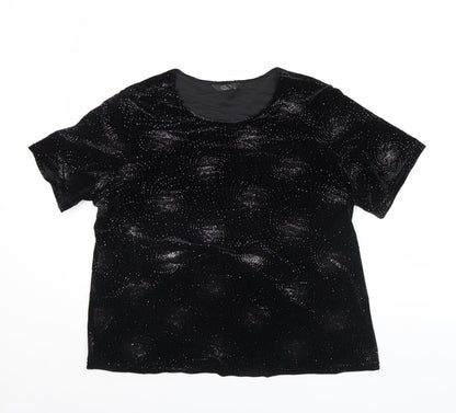 Womens UK Size L BM Black Basic T-Shirt