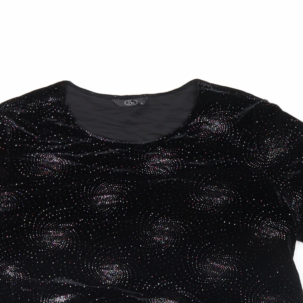 Womens UK Size L BM Black Basic T-Shirt