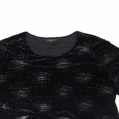 Womens UK Size L BM Black Basic T-Shirt