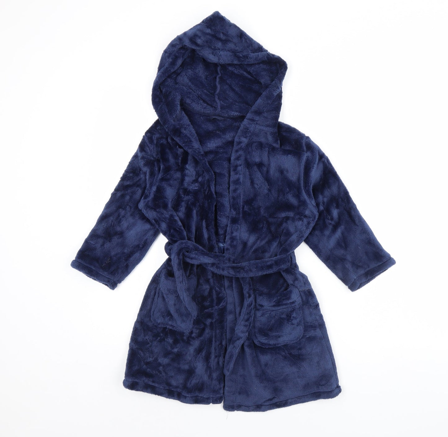 M&S Boys Blue Solid   Robe Size 5 Years