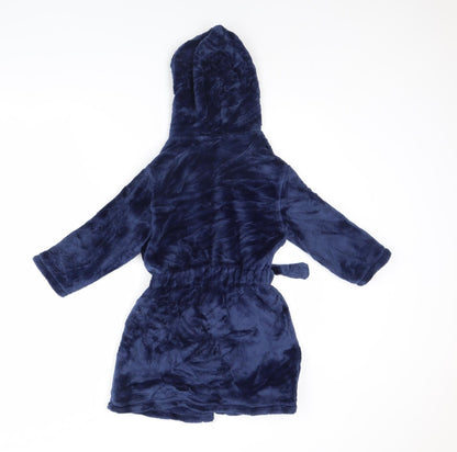 M&S Boys Blue Solid   Robe Size 5 Years