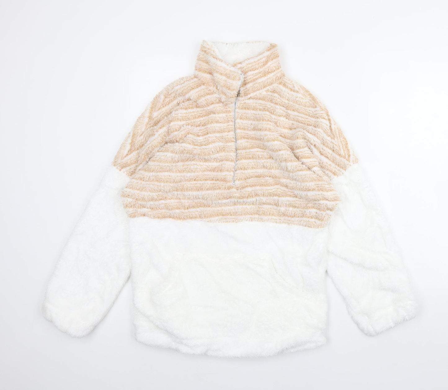 Womens UK Size S Preworn White Henley Jumper