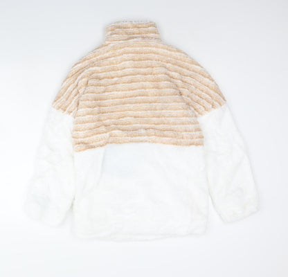 Womens UK Size S Preworn White Henley Jumper