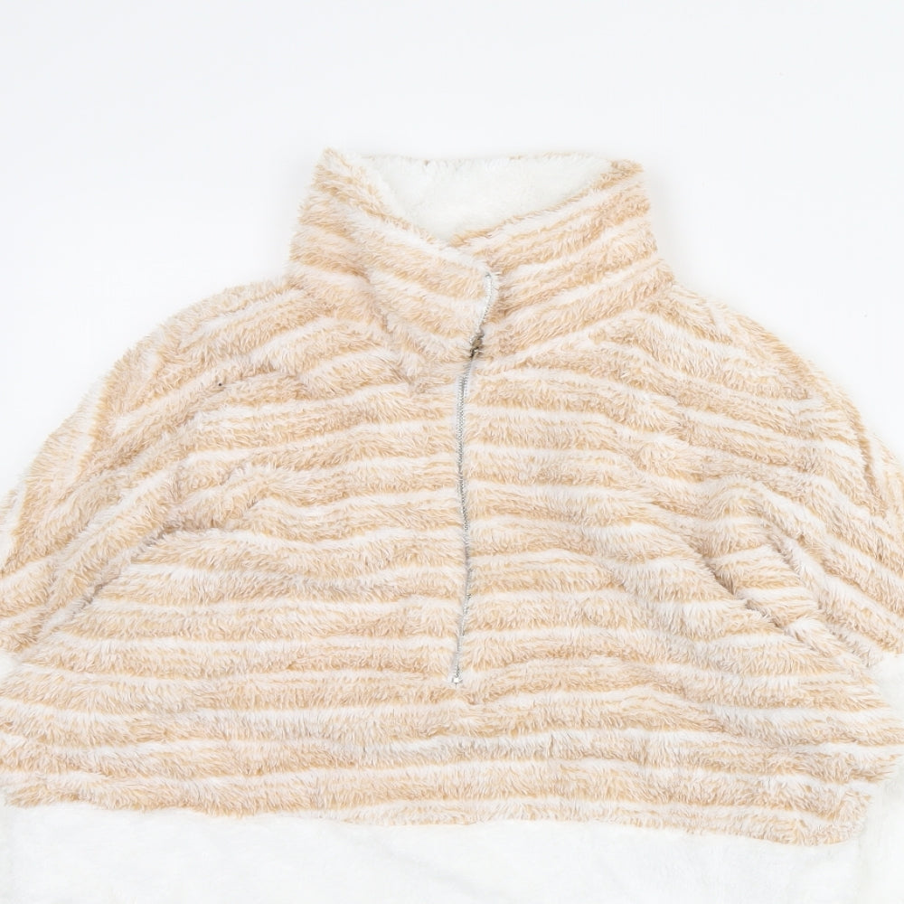 Womens UK Size S Preworn White Henley Jumper