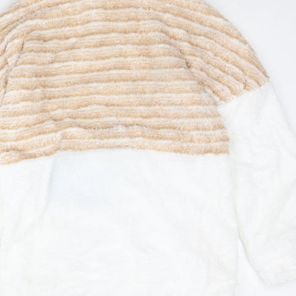 Womens UK Size S Preworn White Henley Jumper