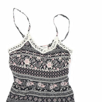 Parisian Collection Womens Black Striped  Playsuit One-Piece Size 8 L3 in