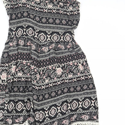 Parisian Collection Womens Black Striped  Playsuit One-Piece Size 8 L3 in